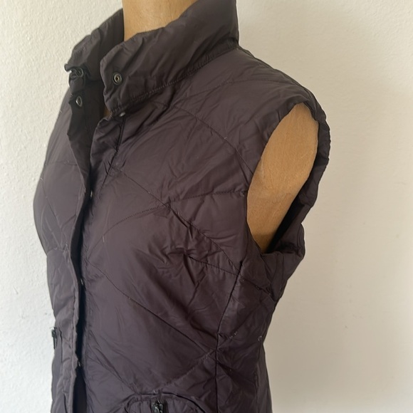 Add Down 8 brown snap front goose down zip pocket vest good pre owned condition - Picture 2 of 9